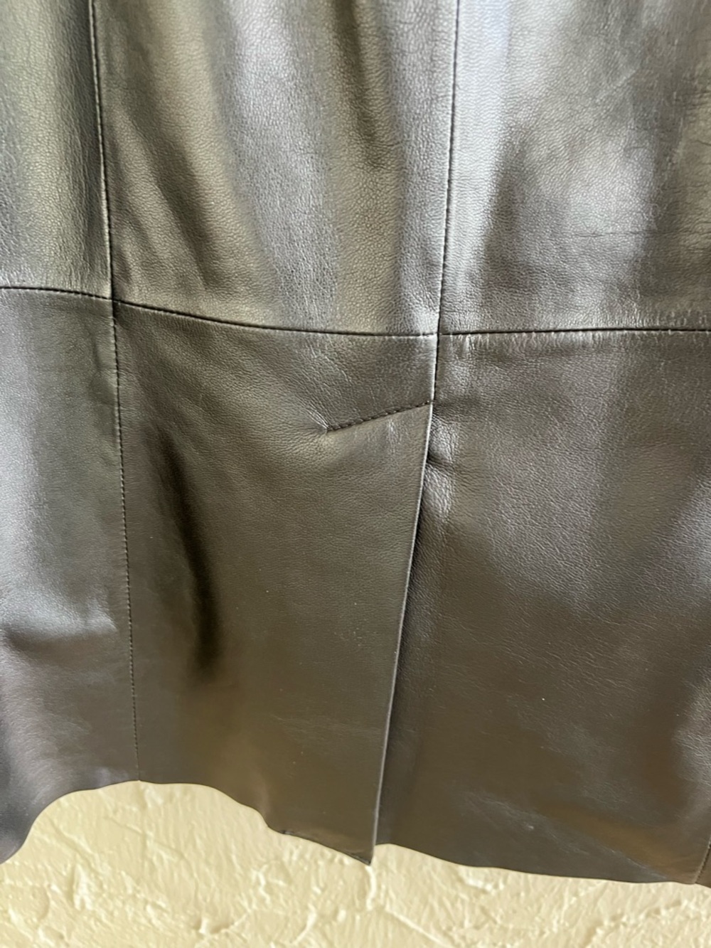 ANTONIO MELANI Black Faux Leather Wrap Pencil Skirt with Tie - Picture 6 of 13